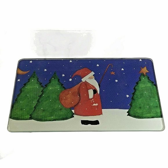 The Universal Kitchen Glass Chopping Board Santa - Picture 1 of 11